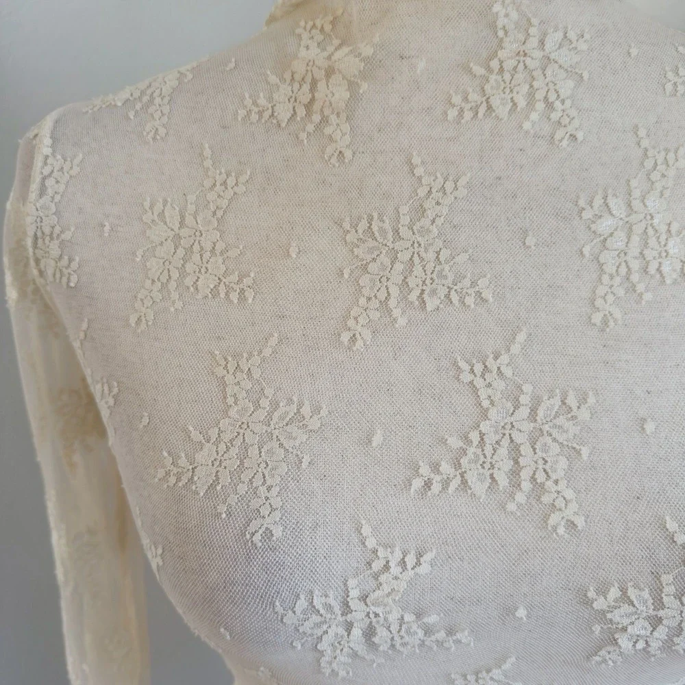 Free People Intimately Sheer Floral Lace Top Size Small